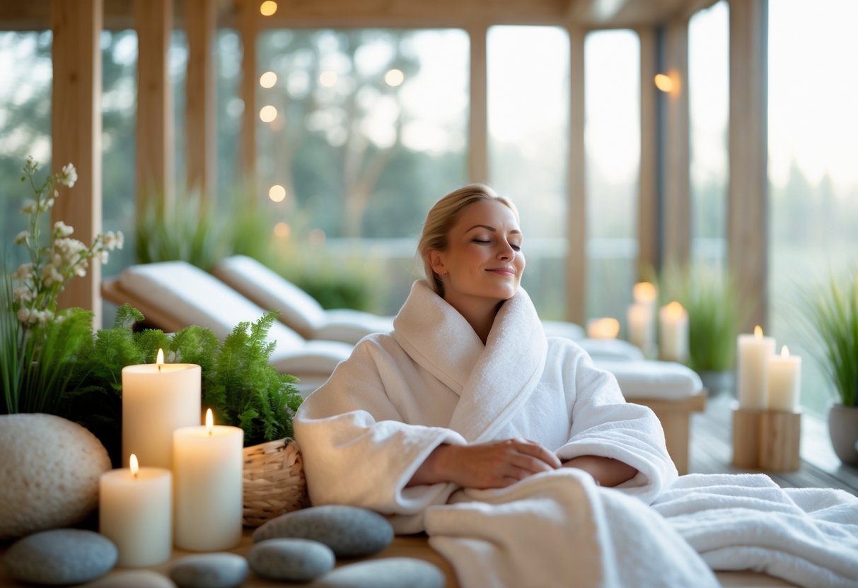 Kvinde der er på spaophold